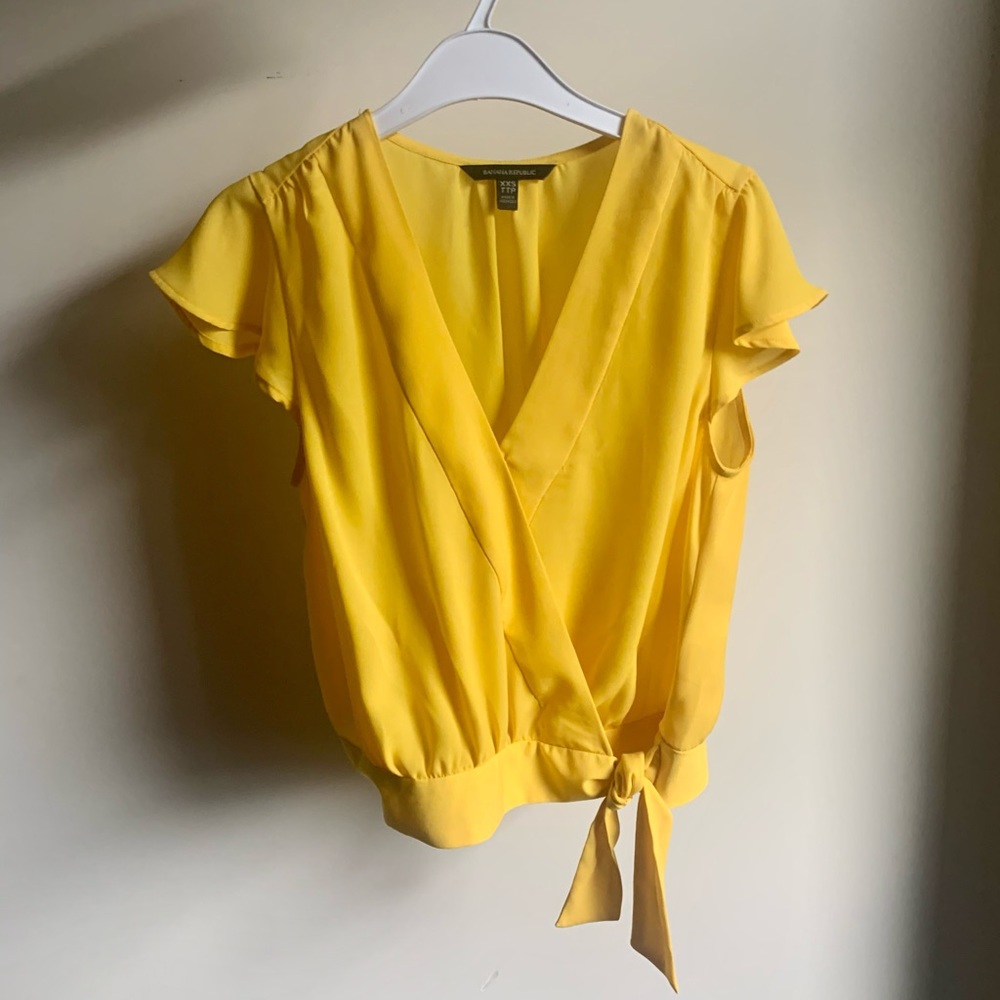 Banana Republic Yellow Wrap Top